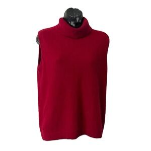 Nygard Collection Red Angora Turtleneck Sweater M Women Sleeveless Retro‎ Career